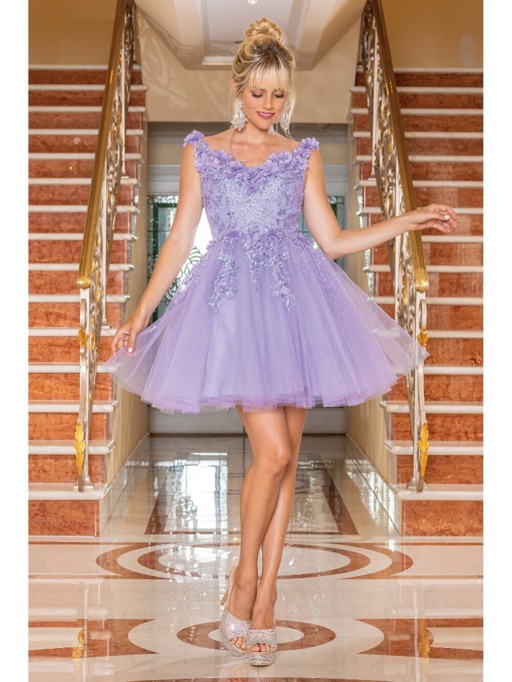 NEW LILAC Evening Gown Floor Length Formal Elegant Stunning 3309